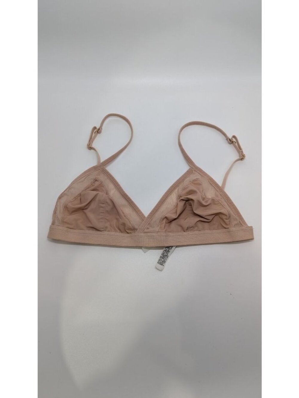 Madewell Beige Mesh-Trimmed Unlined Bralette